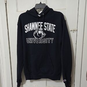 Champion Black Shawnee State University Hoodie Medium Unisex